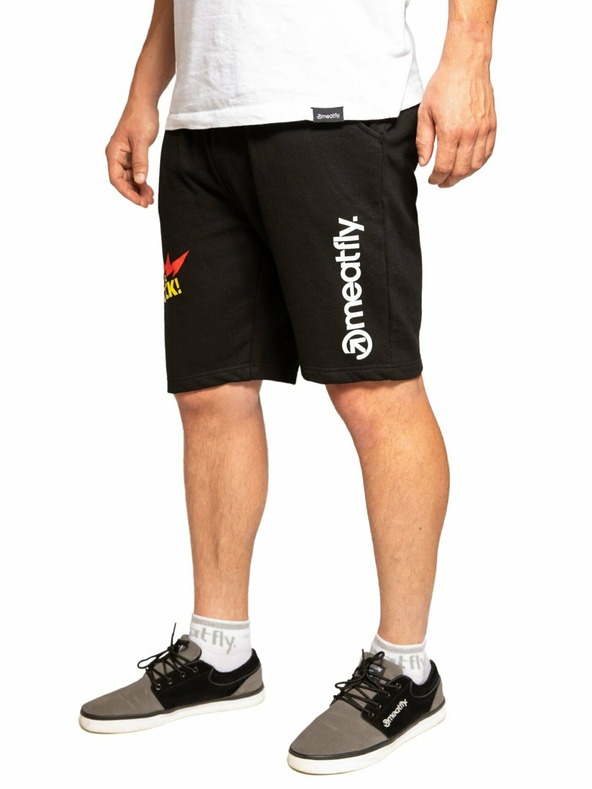 Meatfly Pantaloni scurți sport pentru bărbați Meatfly Big Shock Black | Negru | Mărime