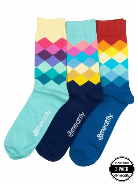 Meatfly Șosete Meatfly Lexy Triple Pack Pixel | Multicolor | Mărime