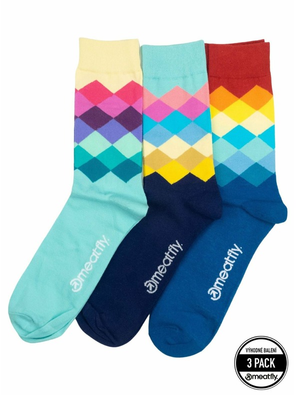 Meatfly Șosete Meatfly Lexy Triple Pack Pixel | Multicolor | Mărime