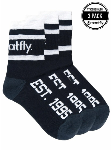 Meatfly Șosete Meatfly Long Triple Pack Black | Negru | Mărime