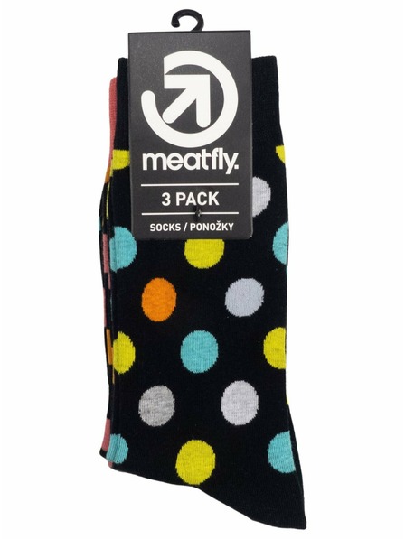 Meatfly Șosete Meatfly Lexy Triple Pack Black Dots | Multicolor | Mărime