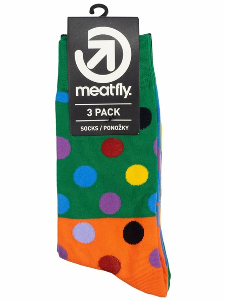 Meatfly Șosete Meatfly Lexy Triple Pack Green Dots | Multicolor | Mărime