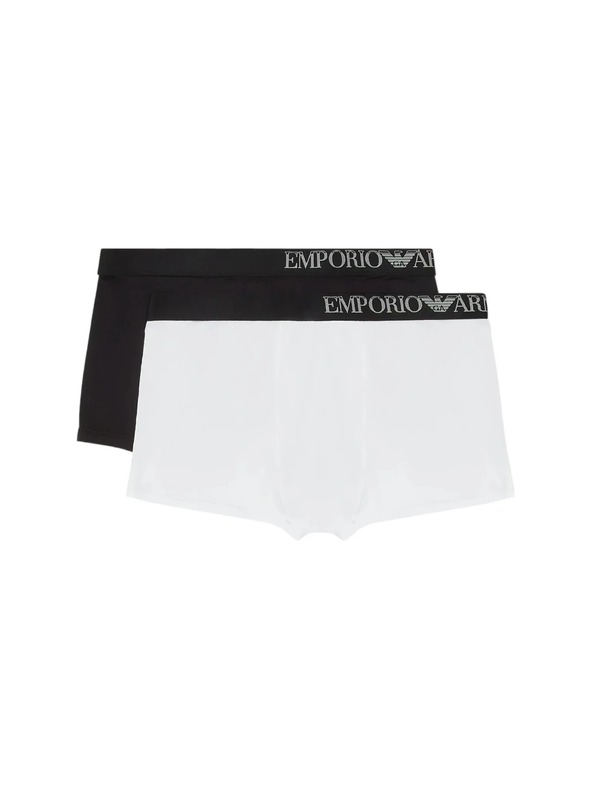 Emporio Armani Boxeri pentru bărbați pachet dublu Emporio Armani Nero/Bianco