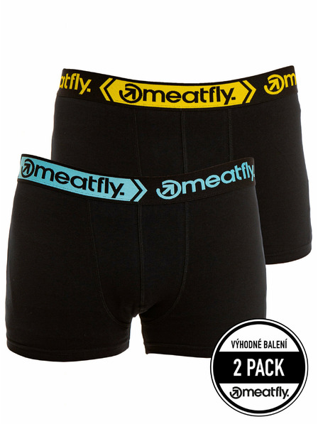 Meatfly Meatfly boxeri pentru bărbați Balboa Boxershorts Double Pack Black | Negru | Mărime