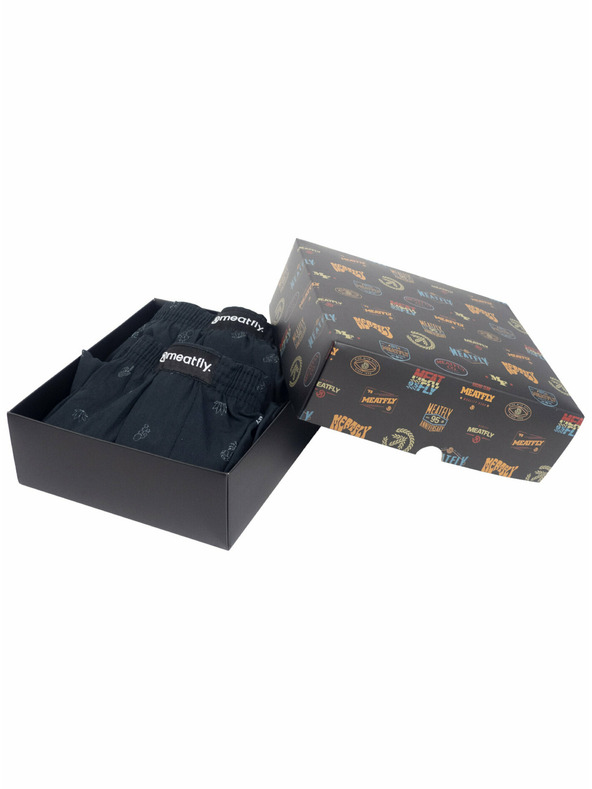 Meatfly Meatfly pantaloni scurți pentru bărbați Agostino Black Sanchez Gift Pack | Negru | Mărime