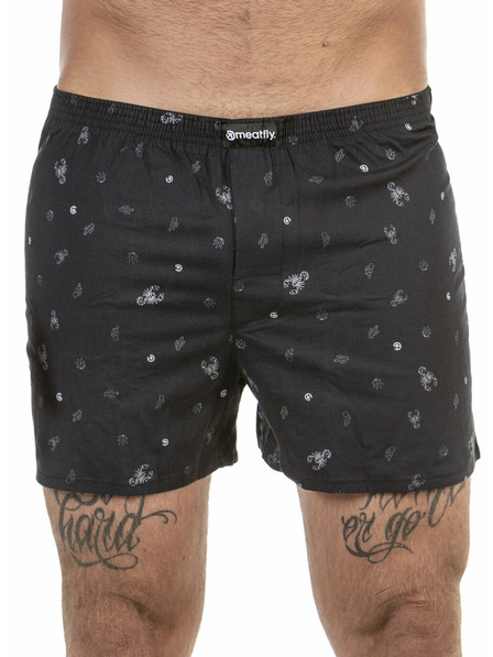 Meatfly Meatfly pantaloni scurți pentru bărbați Agostino Black Sanchez Gift Pack | Negru | Mărime