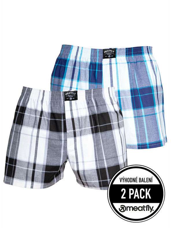 Meatfly Meatfly boxeri pentru bărbați Doug Black / Blue | Negru | Mărime
