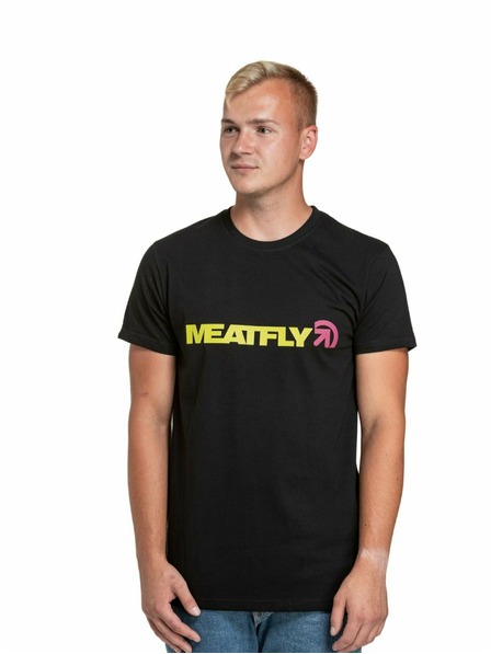 Meatfly Meatfly tricou pentru bărbați Logex Lime/Black | Galben | Mărime S | 100% bumbac