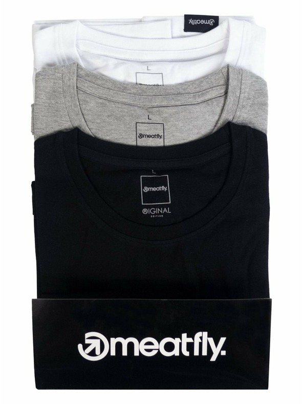Meatfly Meatfly pachet de tricouri pentru bărbați MF Logo Multipack Black/Grey Heather/White | Negru | Mărime