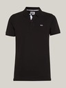 Tommy Jeans Tricou polo negru pentru bărbați Tommy Jeans Pure Organic Slim Fit Polo BDS Negru