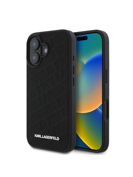 Karl Lagerfeld Karl Lagerfeld PU Quilted Pattern Carcasă Spate pentru iPhone 16 Negru