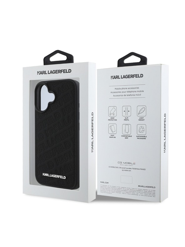 Karl Lagerfeld Karl Lagerfeld PU Quilted Pattern Carcasă Spate pentru iPhone 16 Negru