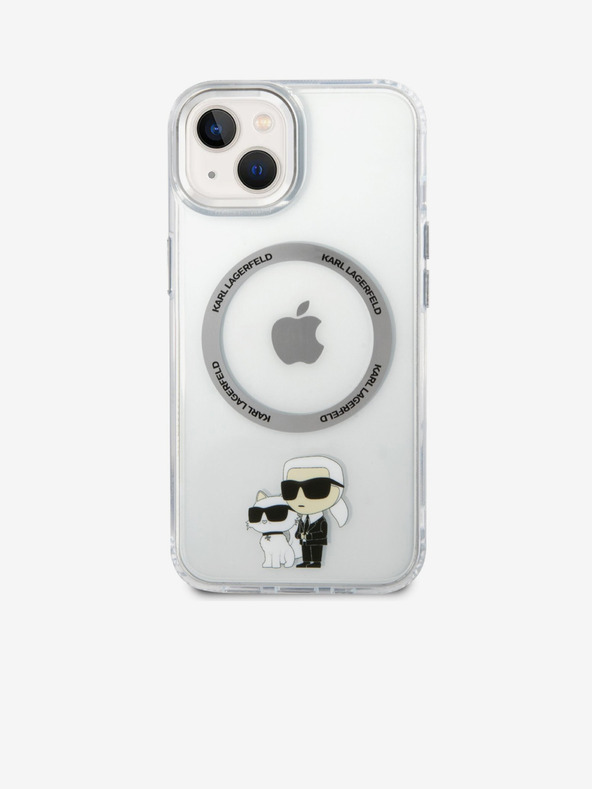 Karl Lagerfeld Karl Lagerfeld IML Karl și Choupette NFT MagSafe Carcasă Spate pentru iPhone 13 Transparent