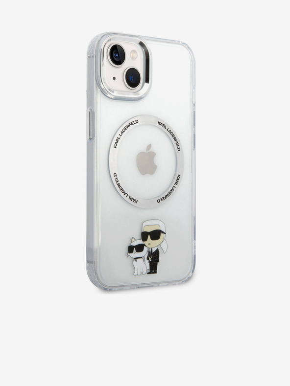Karl Lagerfeld Karl Lagerfeld IML Karl și Choupette NFT MagSafe Carcasă Spate pentru iPhone 13 Transparent