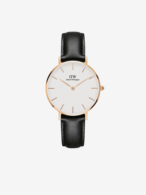 Daniel Wellington Ceas unisex din piele neagră Daniel Wellington Petite