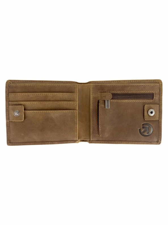 Meatfly Meatfly portofel din piele Eliot Premium Oak | Maro | Mărime