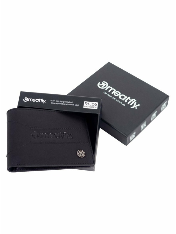 Meatfly Meatfly portofel din piele Zac Premium Black | Negru | Mărime