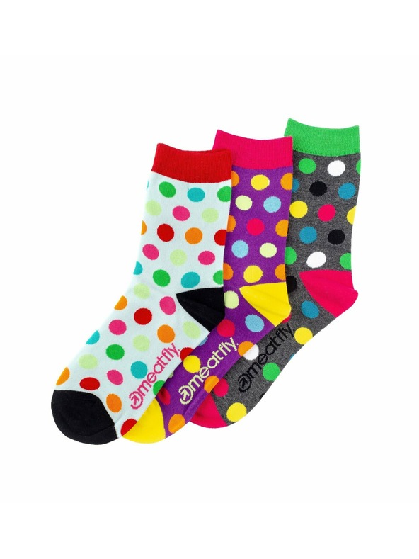 Meatfly Meatfly șosete damă Lt. Regular Dots pachet cadou | Multicolor | Mărime