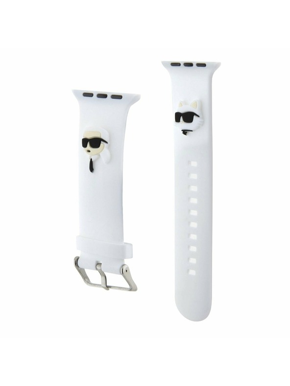 Karl Lagerfeld Karl Lagerfeld Karl și Choupette Head NFT Curea pentru Apple Watch 38/40/41 White