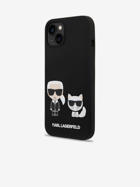 Karl Lagerfeld Karl Lagerfeld MagSafe Compatibil Husă Lichid Silicon Karl și Choupette pentru iPhone 14 Plus Black
