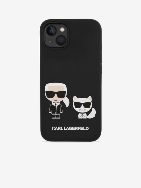 Karl Lagerfeld Karl Lagerfeld MagSafe Compatibil Husă Lichid Silicon Karl și Choupette pentru iPhone 14 Plus Black