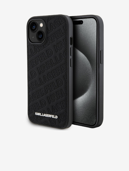 Karl Lagerfeld PU Quilted Pattern Husă Spate pentru iPhone 15 Black Karl Lagerfeld