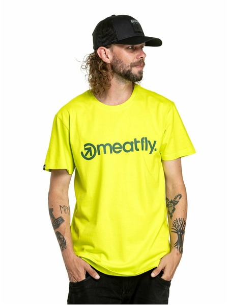 Meatfly Meatfly tricou pentru bărbați MF Logo Safety Yellow | Galben | Mărime
