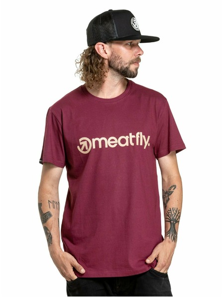 Meatfly Meatfly Tricou Bărbați MF Logo Vin Închis | Roșu | Mărime