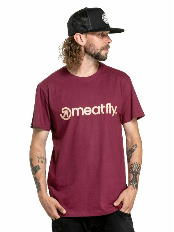 Meatfly Meatfly Tricou Bărbați MF Logo Vin Închis | Roșu | Mărime