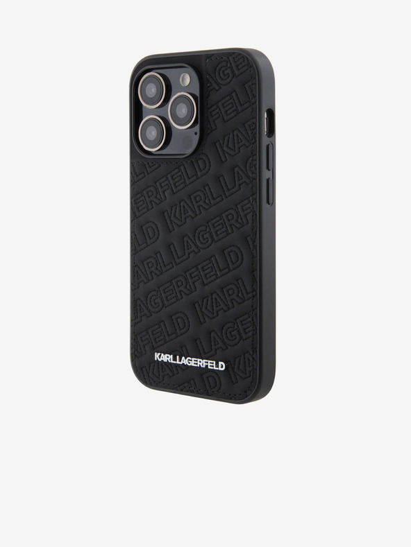 Karl Lagerfeld Karl Lagerfeld PU Quilted Pattern Carcasă Spate pentru iPhone 15 Pro Negru