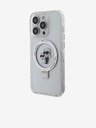 Karl Lagerfeld Ringstand Karl and Choupette MagSafe Carcasă Spate pentru iPhone 15 Pro Max White Karl Lagerfeld