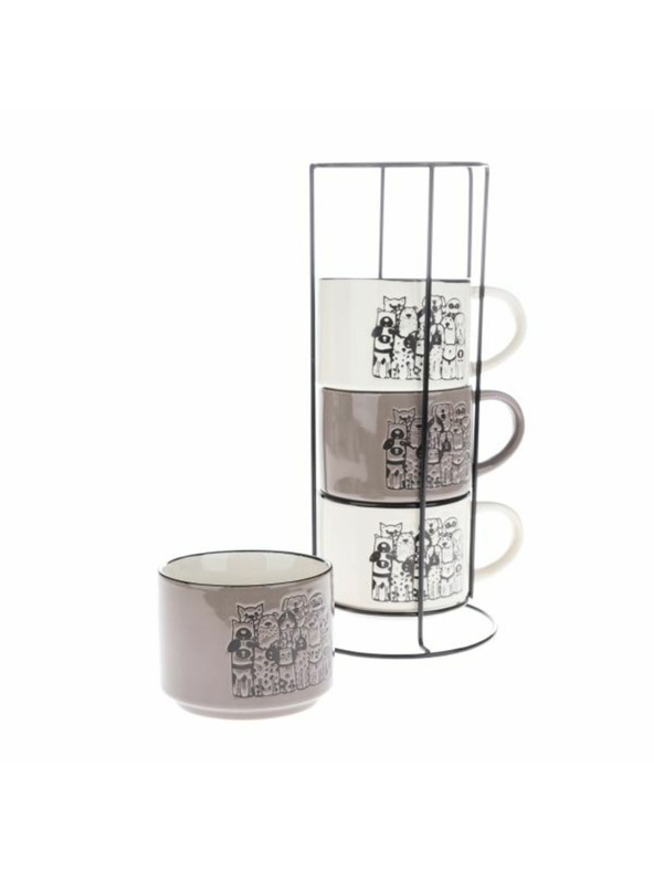 Casa de Engel Cești din ceramică în suport metalic, 4x300ml, 1/9