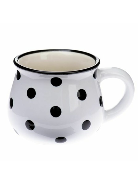 Casa de Engel Cană ceramică, albă cu buline negre, 75ml, 24/144