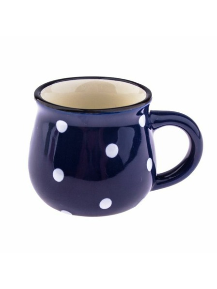 Casa de Engel Cană ceramică, albastru închis cu buline, 75ml, 24/144