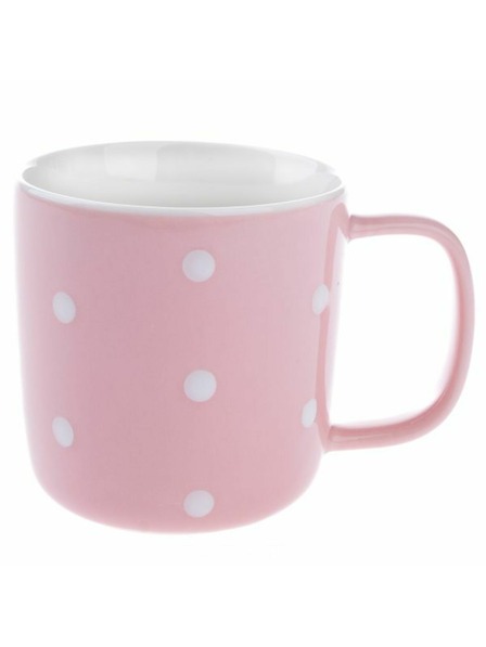 Casa de Engel Cană din porțelan, roz cu buline, 370ml, 6/36