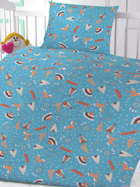 Kvalitex Lenjerie de pat de copil din bumbac Indian Village