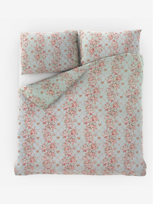 Kvalitex Lenjerie de pat din bumbac francez Provence Collection 200x200, 70x90cm Rosalie verde Qualitex