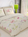 Kvalitex Lenjerie de pat pentru pătuț din bumbac franțuzesc DELUX 240x200, 70x90cm BOTANICA crem