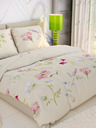 Kvalitex Lenjerie de pat franceză din bumbac DELUX 200x200, 70x90cm BOTANICA crem