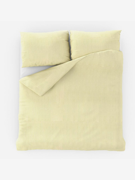 Kvalitex Lenjerie de pat creponată franceză 220x200, 70x90cm cremă Kvalitex