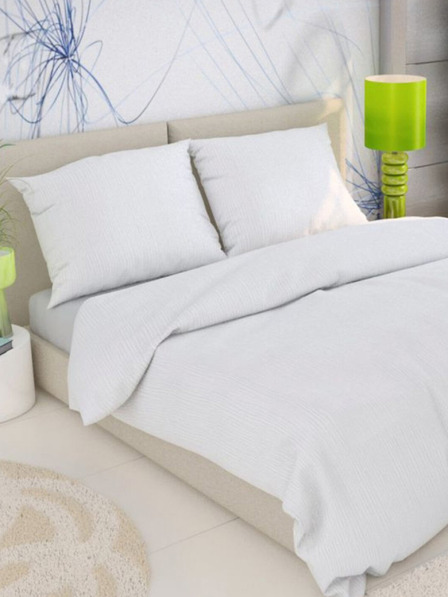 Kvalitex Husă de pilotă creponată franceză 220x200, 70x90cm albă Kvalitex