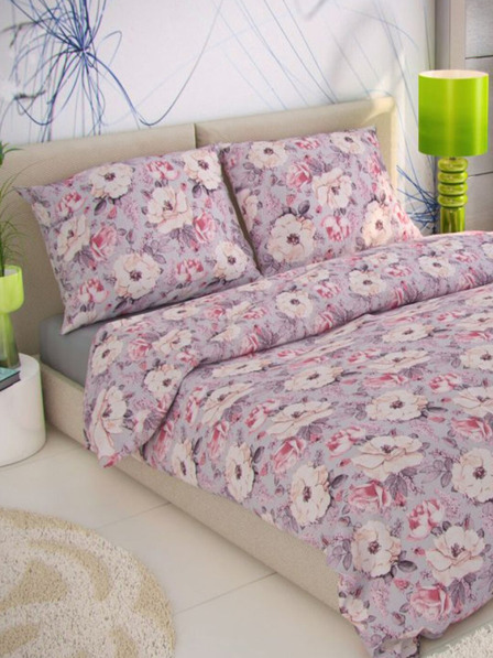 Kvalitex Lenjerie de pat creponată clasică 140x200, 70x90cm Ester gri Kvalitex