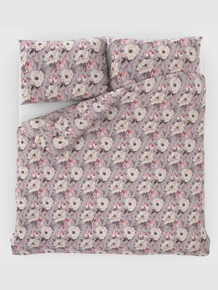 Kvalitex Lenjerie de pat creponată clasică 140x200, 70x90cm Ester gri Kvalitex