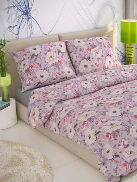 Kvalitex Lenjerie de pat creponată clasică 140x220, 70x90cm Ester gri Kvalitex