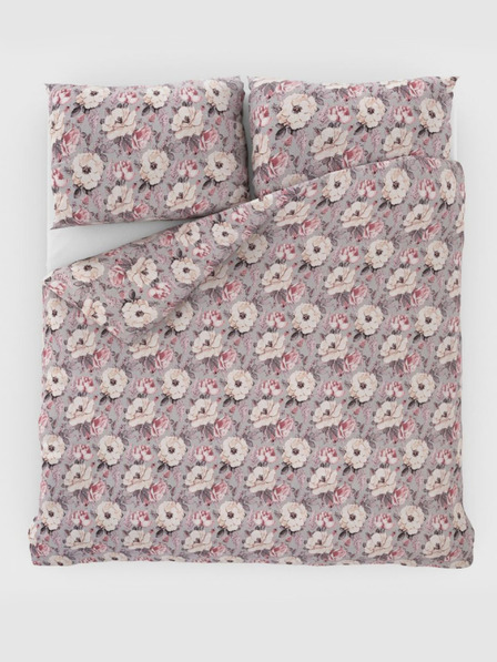 Kvalitex Lenjerie de pat creponată clasică 140x220, 70x90cm Ester gri Kvalitex