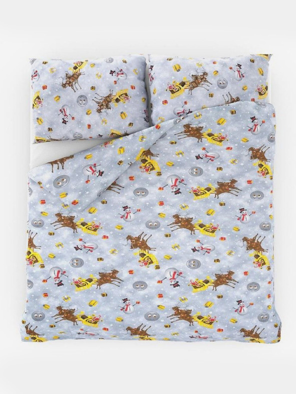 Kvalitex Lenjerie de Crăciun 220x200, 70x90cm SNOWFLIES gri