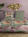 Descanso Lenjerie de pat reversibilă Descanso satinată cu model verde 140 x 200 cm