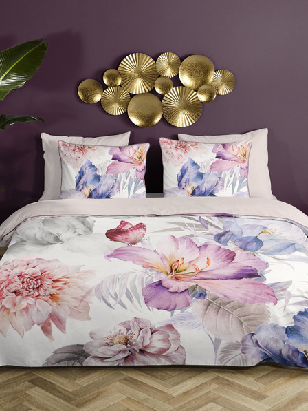 Descanso Lenjerie de pat satin roz și crem Descanso 140 x 220 cm