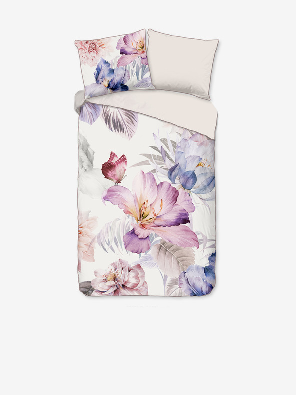 Descanso Lenjerie de pat satin roz și crem Descanso 140 x 220 cm