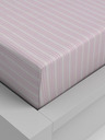 Kvalitex Cearșaf tensionat din bumbac 90x200cm dungă roz Kvalitex